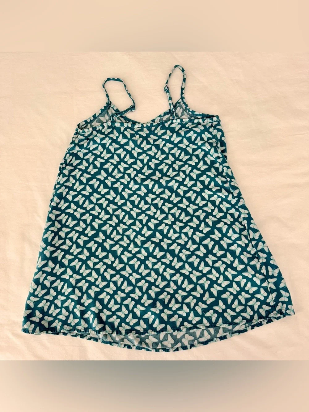 SO Girls Butterfly Print Teal A-Line Sundress Adjustable Straps Size 6/6X